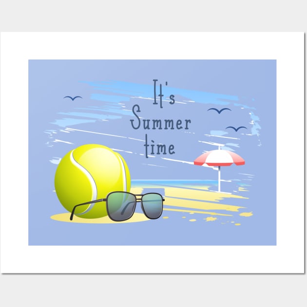 it' s  summer  time sports card .tennis Wall Art by busines_night